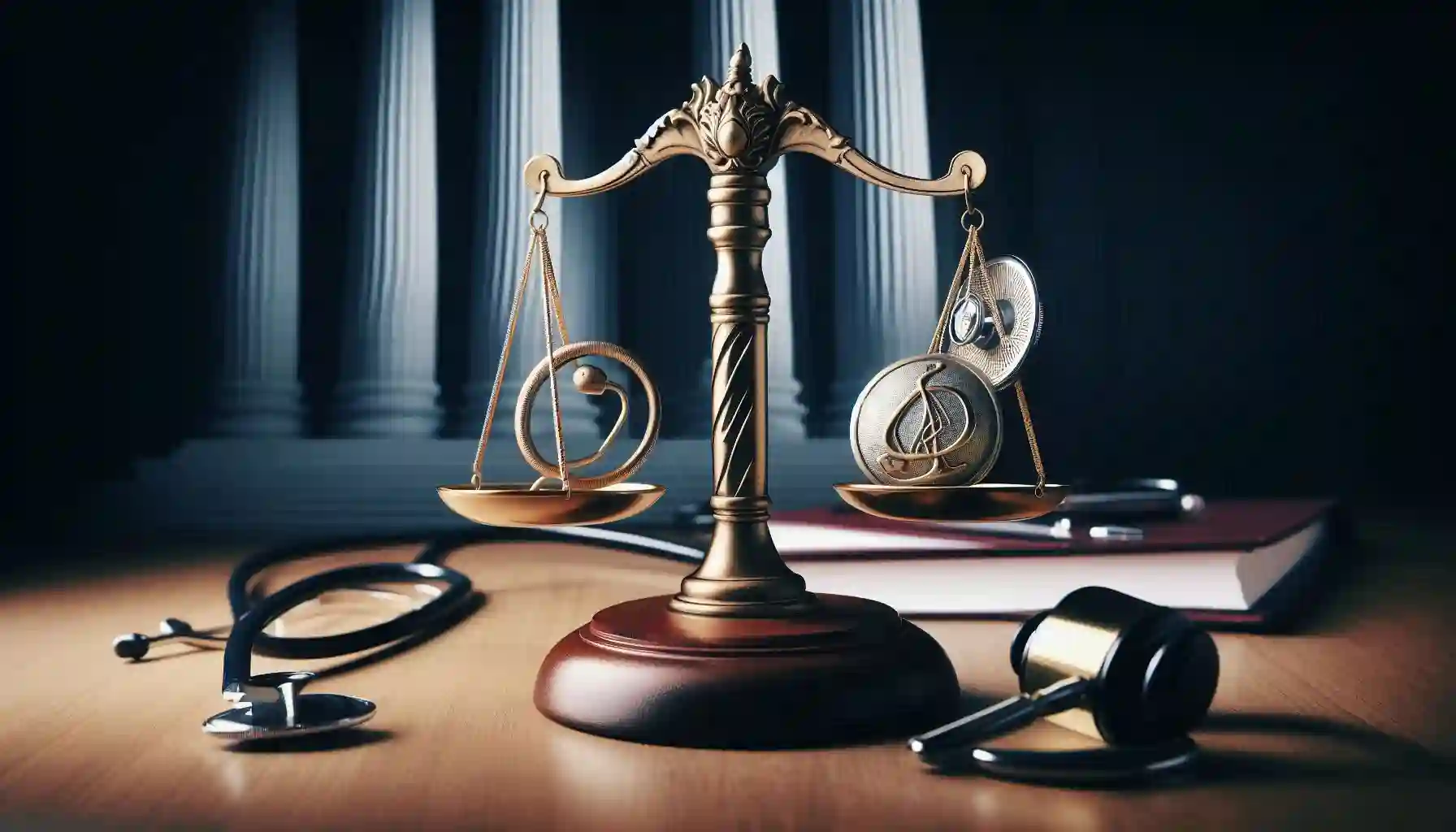 Illustrative image showing courthouse objects