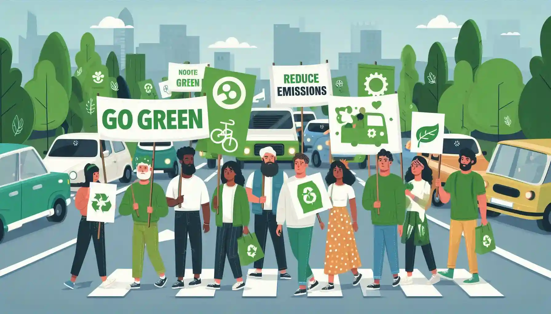 Illustrative image showing go green poster