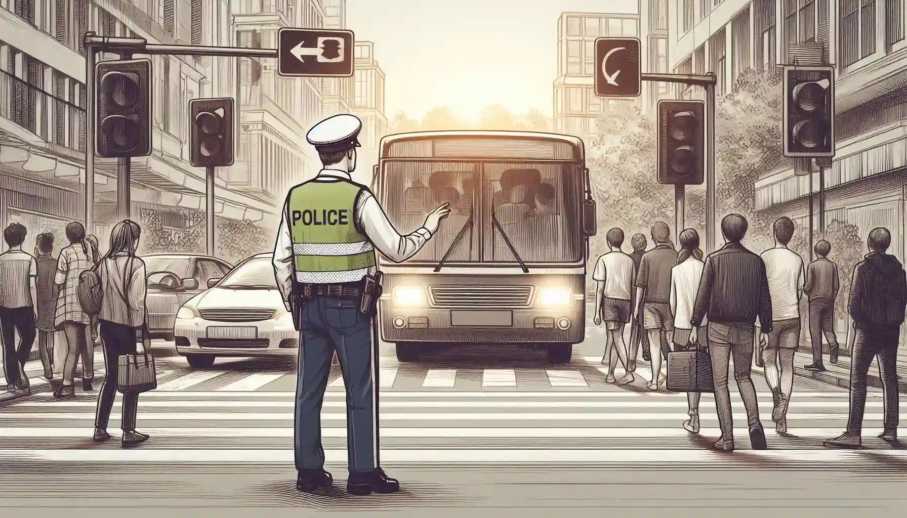 Illustrative image showing road traffic police