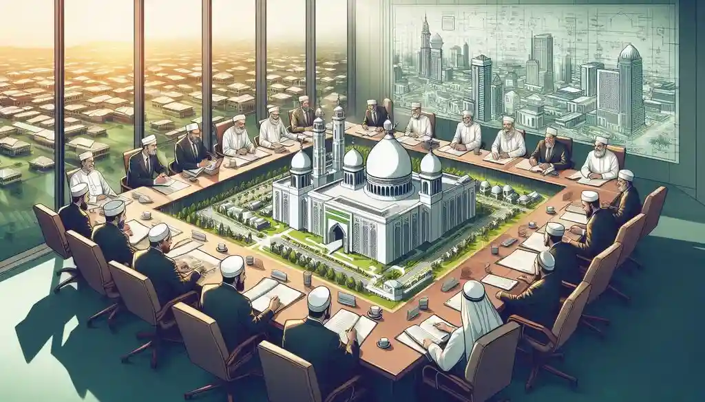 Illustrative image showing waqf meeting